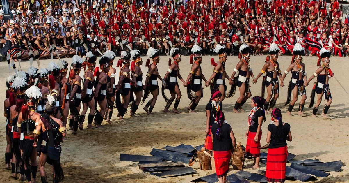  Naga tribe performing traditional dance at Hornbill Festival 2025